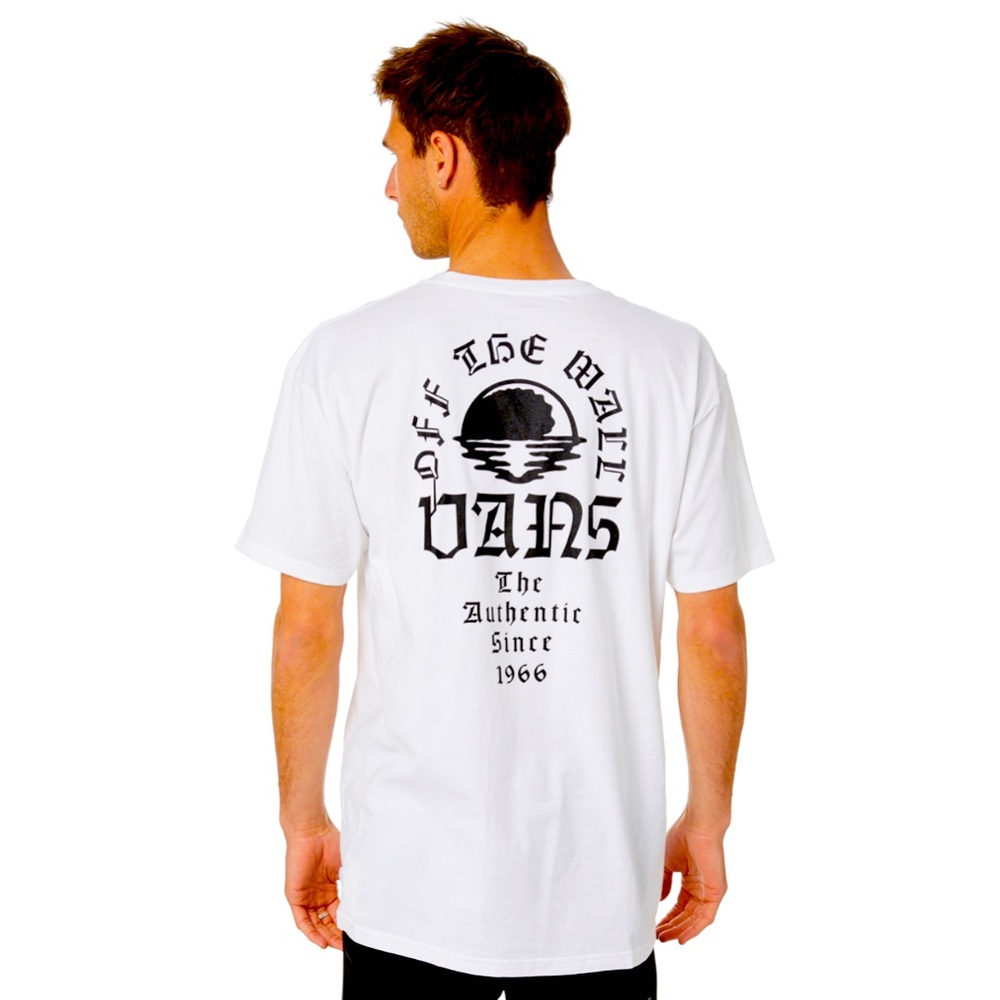 VANS - Night Tide Short Sleeve T-Shirt in White - Size Men’s Small